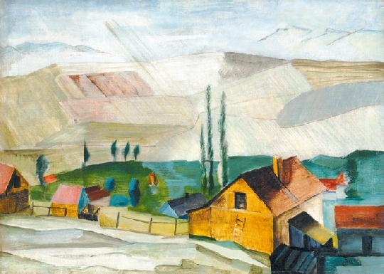 Freytag Zoltán (1901-1983) Poplars, hills