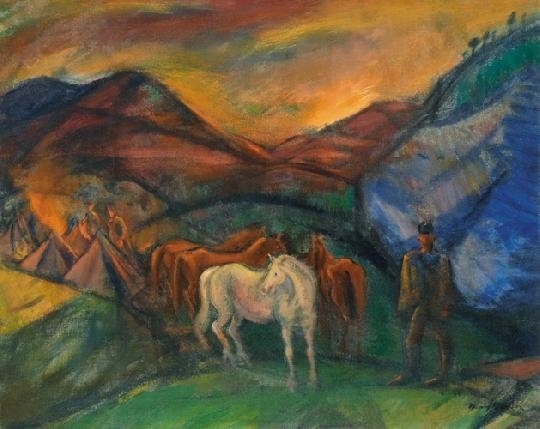 Márffy Ödön (1878-1959) Encampment (Horsemen in the valley), around 1917