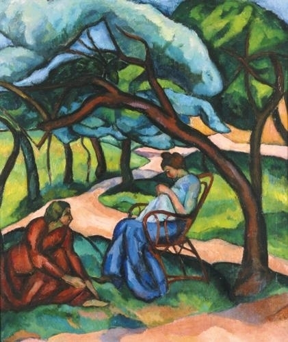 Perlrott-Csaba Vilmos (1880-1955) A kecskeméti művésztelep parkjában, 1911 körül