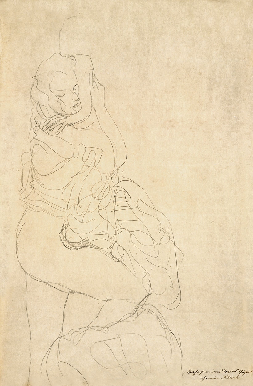 Klimt, Gustav (1862-1918) Fekvő női félakt, 1912/1913 (Tanulmány a Léda című festményhez)