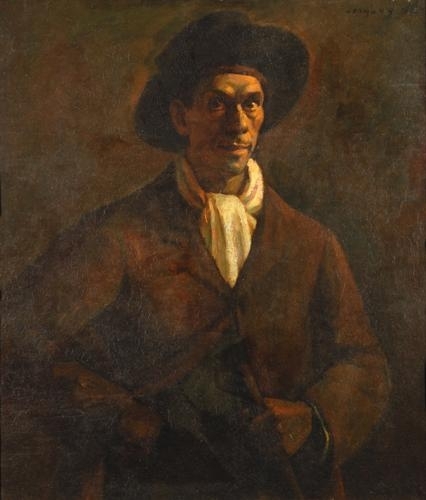 Czigány Dezső (1883-1938) Self portrait with hat, 1917