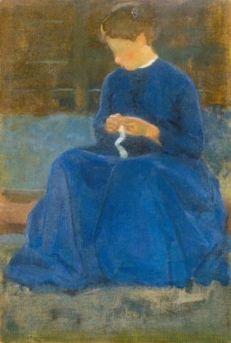 Ferenczy Károly (1862-1917) Woman in blue dress, 1895