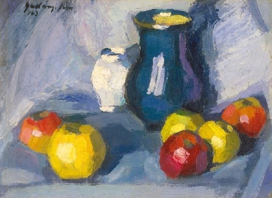 Gadányi Jenő (1896-1960) Still life with vase and apples, 1923