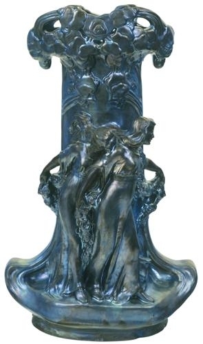 Zsolnay Vase with three female figures