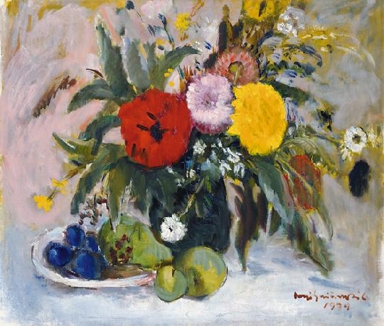 Iványi Grünwald Béla (1867-1940) Still life with flowers, 1934