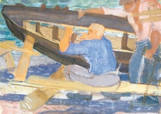 Derkovits Gyula (1894-1934) Boatwrights, 1934