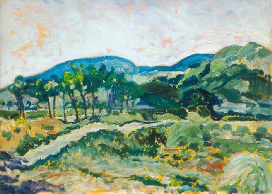 Scheiber Hugó (1873-1950) Landscape in spring