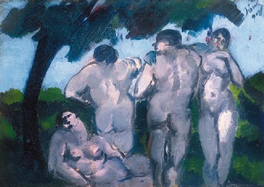Jándi Dávid (1893-1944) Nudes in a landscape