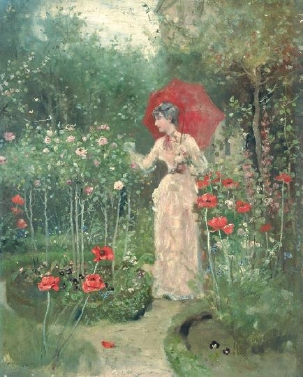 Bruck Lajos (1846-1910) Séta kertben