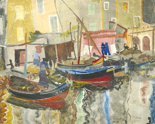 Vadász Endre (1901-1944) Venetian barges, 1938