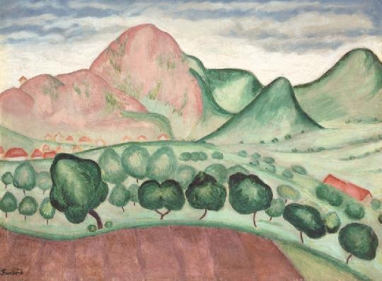 Pap Géza (1883-1961) Mountains of Budaors