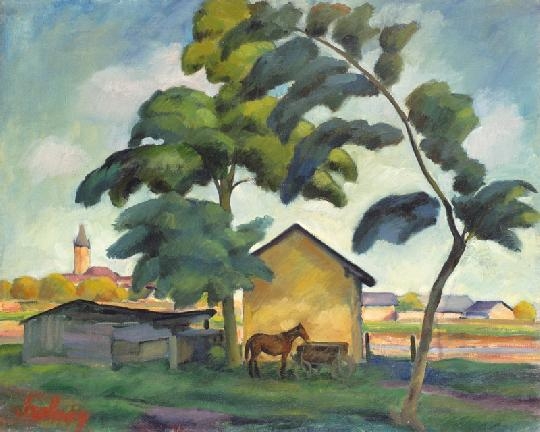Szolnay Sándor (1893-1950) Farm on the riverside