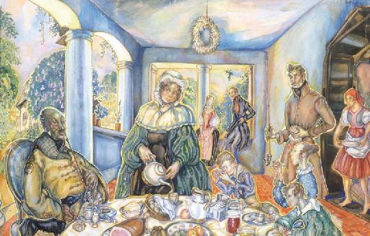Batthyány Gyula (1887-1959) Afternoon tea on the veranda