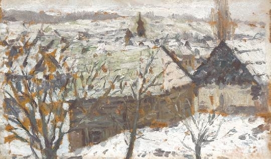 Perlmutter Izsák (1866-1932) Winter landscape