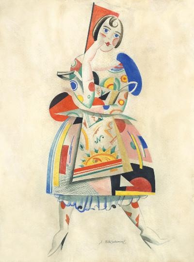 Tchekhonine, Sergei (1878-1936) Woman in dirndl