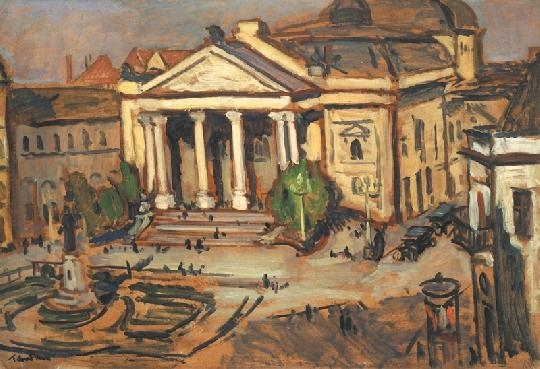 Tibor Ernő (1885-1945) The theater of Nagyvarad, around 1924