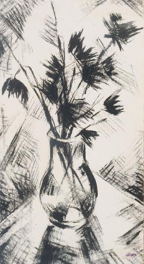 Schadl János (1892-1944) Sunflowers in vase, 1929