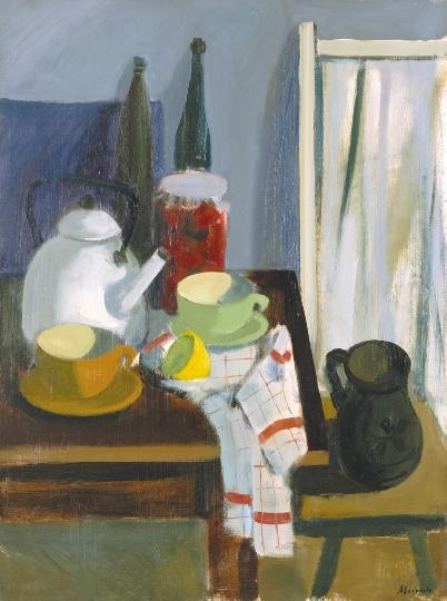 Medveczky Jenő (1902-1969) Kitchen still-life