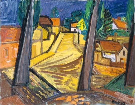 Barcsay Jenő (1900-1988) Street detail in Szentendre, from the second half of the 1930s