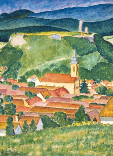 Pap Géza (1883-1961) Sunlit village