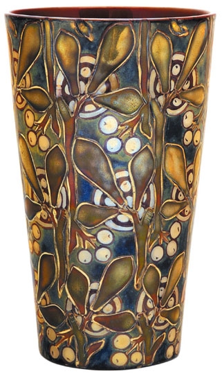 Zsolnay Vase with small fruits décor,  Zsolnay, around 1900