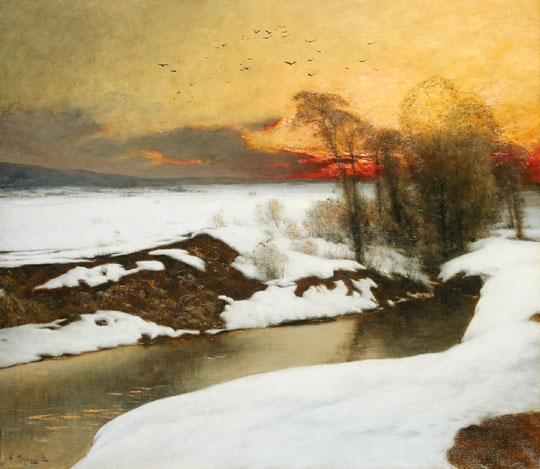 K. Spányi Béla (1852-1914) Winter landscape