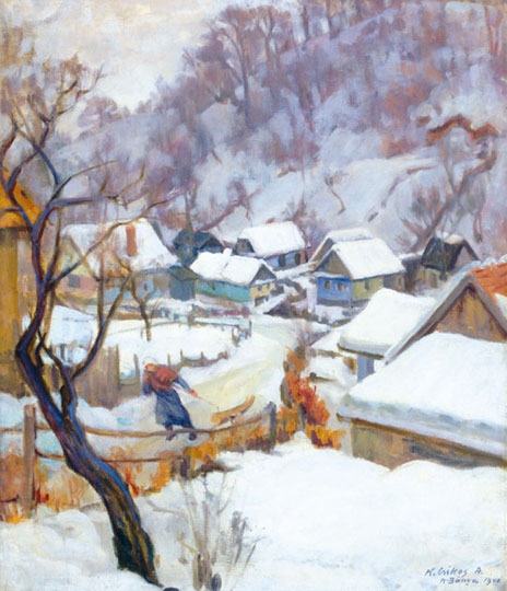 K. Csikós Antónia (1887-1987) Baia Mare in winter, 1942