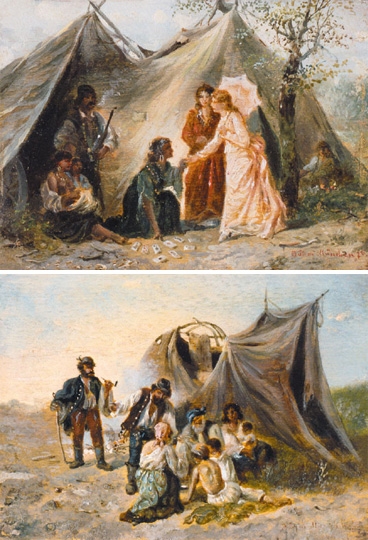 Böhm Pál (1839-1905) Arount the tent; Palmistry, 1876