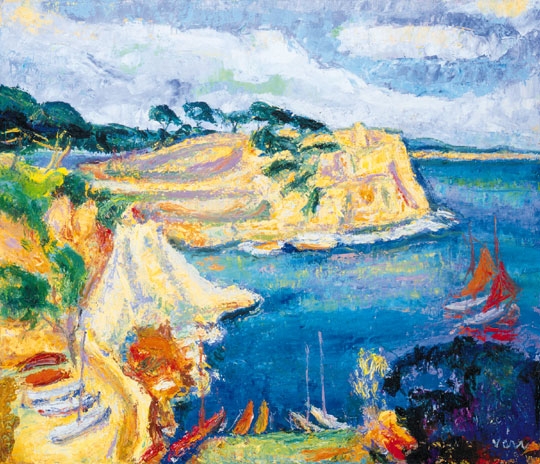 Vén Emil (1902-1984) Sziklás tengerpart
