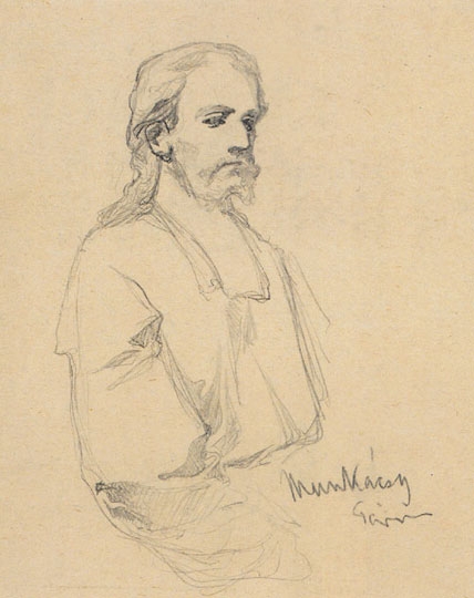 Munkácsy Mihály (1844-1900) Study to the Christ before Pillar painting