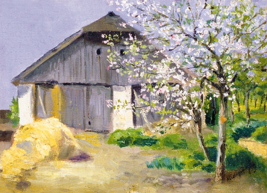 Mednyánszky László (1852-1919) Virágzó fa kis házzal