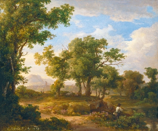 Markó Károly, Id. 1793-1860 Italian landscape, 1859