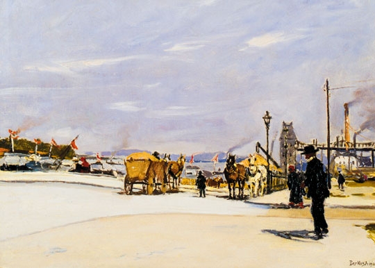 Berkes Antal (1874-1938) Bretagne-i kikötő, 1912