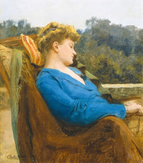 Nádler Róbert (1858-1938) Pihenő a teraszon