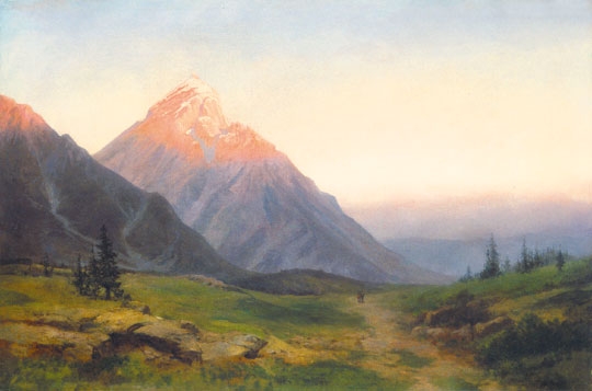 Telepy Károly (1828-1906) Mountain peak at sunset, 1901