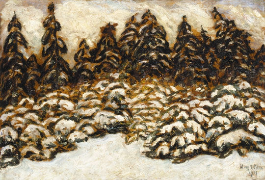 Nagy István (1873-1937) Snow covered pine-groves, 1913