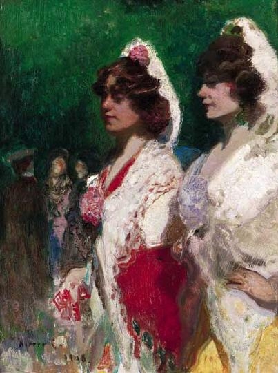 Herrer Cézár (1868-1919) Spanish ladies 1908