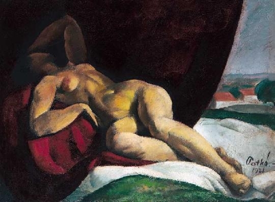 Patkó Károly (1895-1941) Reclining nude, 1921