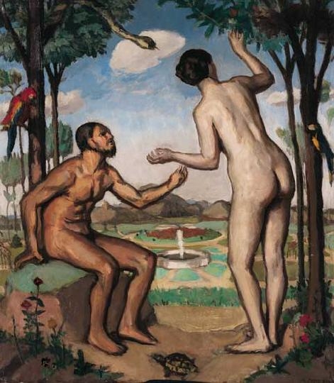 Fényes Adolf (1867-1945) Ádám és Éva a paradicsomban
