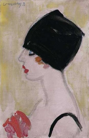 Vaszary János (1867-1939) Woman in profile with black turban