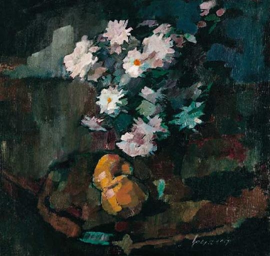 Nagy Oszkár (1883-1965) Quinces with chrysanthemums