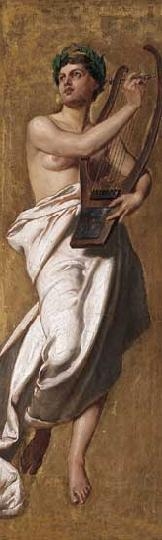 Stetka Gyula (1885-1925) Allegorical female figure with lute