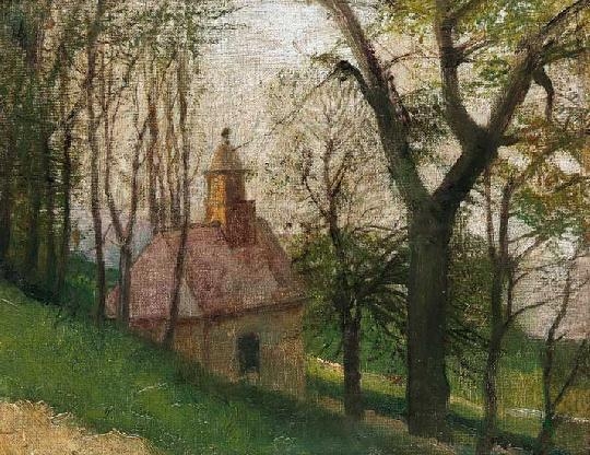 Mednyánszky László (1852-1919) Chapel on a hill-side