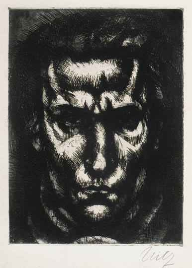 Uitz Béla (1887-1972) Self-portrait, 1920 (Versuche/Experiments album, VIII.)