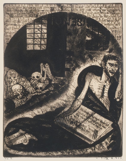 Uitz Béla (1887-1972) Starvation, prison, from the General Ludd series X., 1923