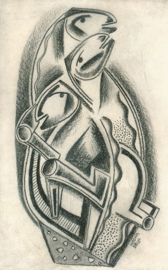 Kádár Béla (1877-1956) Három ló a mikrokozmosz-sorozatból