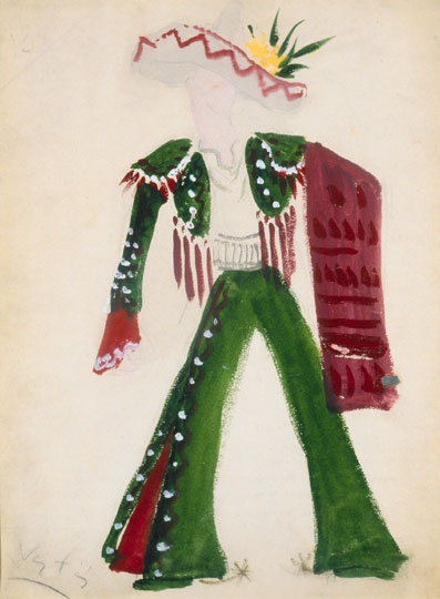 Vértes Marcell (1895-1961) Poncho (costume-plan)