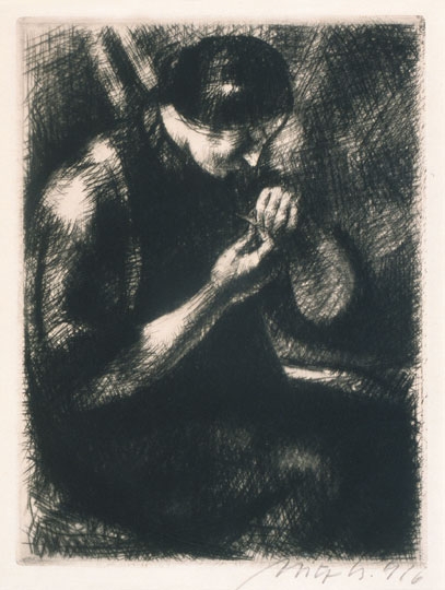 Uitz Béla (1887-1972) Manikűröző nő, 1916