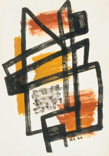 Kassák Lajos (1887-1967) Non-figurative composition (Scaffold), 1960