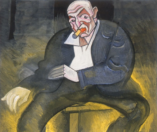 Scheiber Hugó (1873-1950) Ülő önarckép szivarral